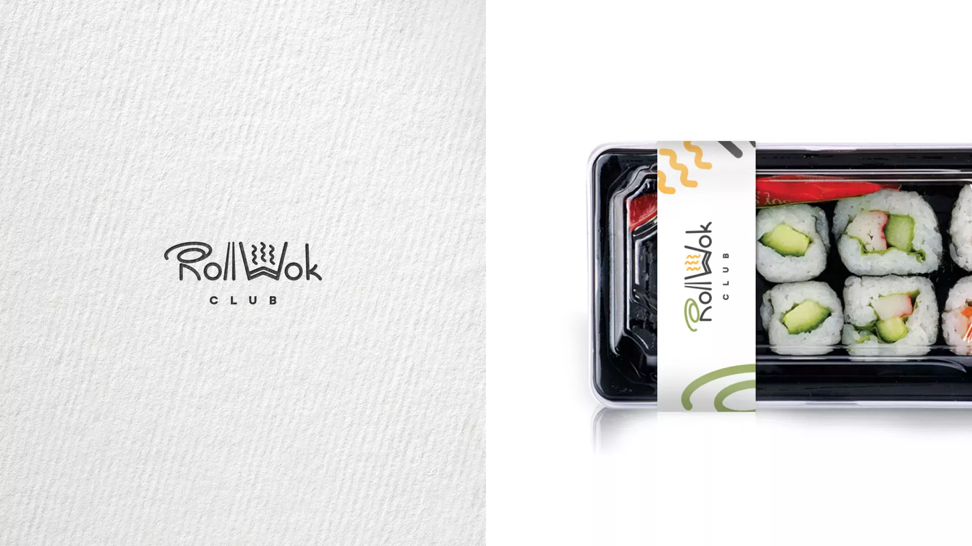 Создание дизайна упаковки суши-бара «Roll Wok Club» в Заинске